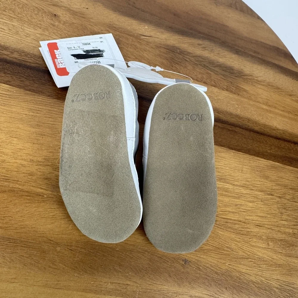 New Infant Robeez Soft Soles Gray Comfort Casual Shoes Size‎ 6-12 Months NWOB